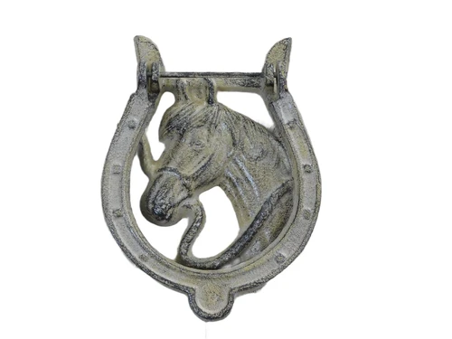 Mooie deurklopper als hoefijzer met afbeelding van een paard