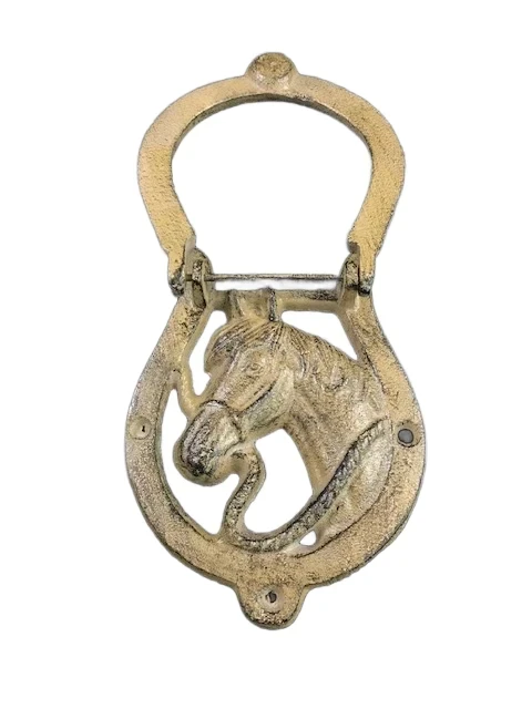 Mooie deurklopper als hoefijzer met afbeelding van een paard