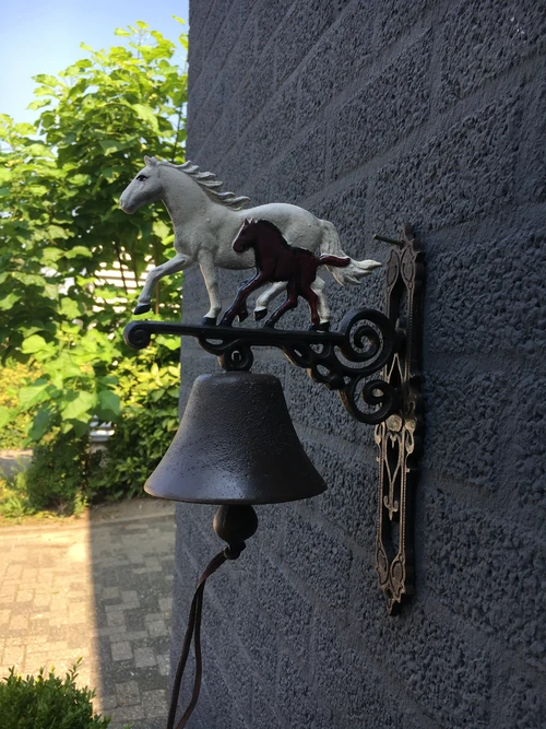 Horse and Foal Doorbell – Cast Iron – Classic Wall Bell