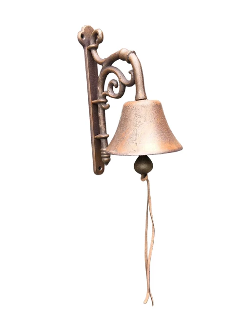 Türklingel klassisch, Gusseisen braun, schöner Ton
