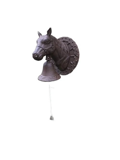 Horse's Head Doorbell – Cast Iron – Ornate Wall Bell