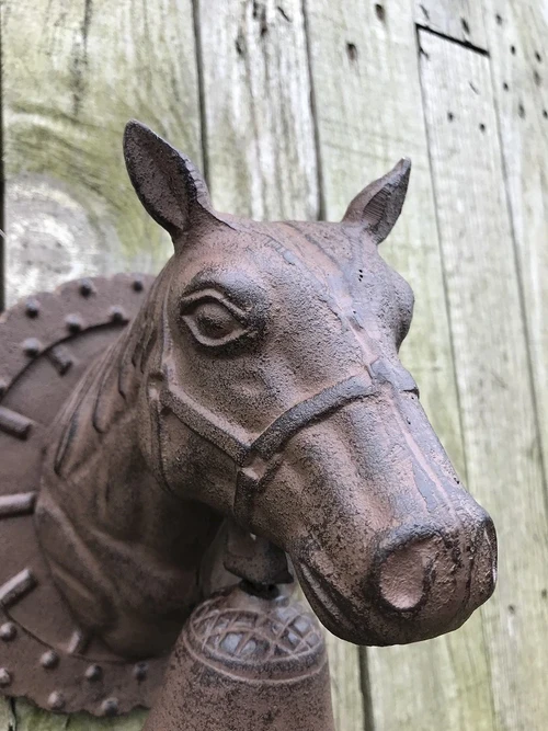 Horse's Head Doorbell – Cast Iron – Ornate Wall Bell