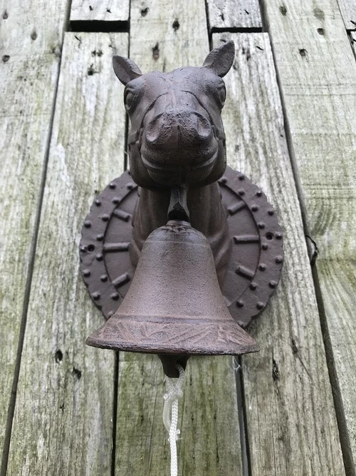 Horse's Head Doorbell – Cast Iron – Ornate Wall Bell