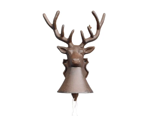 Muurklok met hert, bel voor tuinhuis, deurbel met hert motief