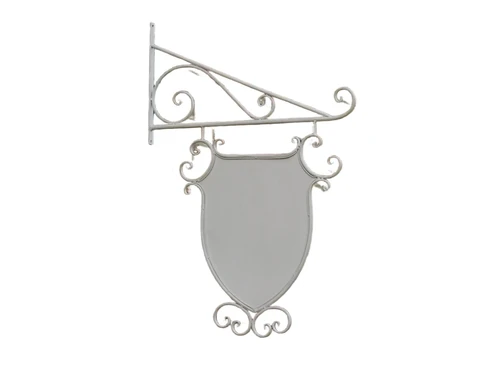 Großes Schild - Altweiß - Eisen - Werbeschild