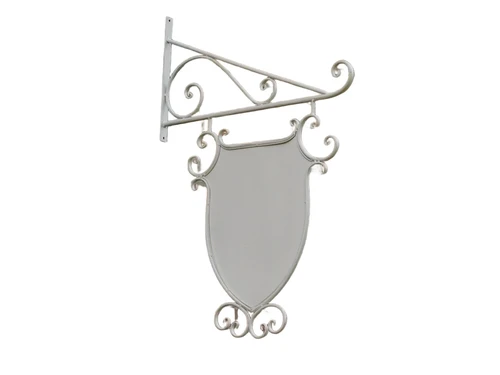 Großes Schild - Altweiß - Eisen - Werbeschild