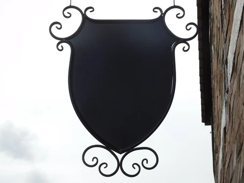 Großes Schild - Schwarz - Eisen - Werbeschild