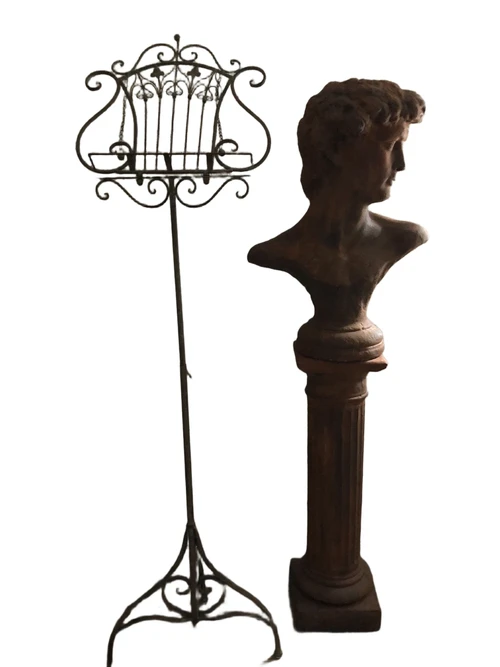 Beautiful classical music stand, antique green-brown