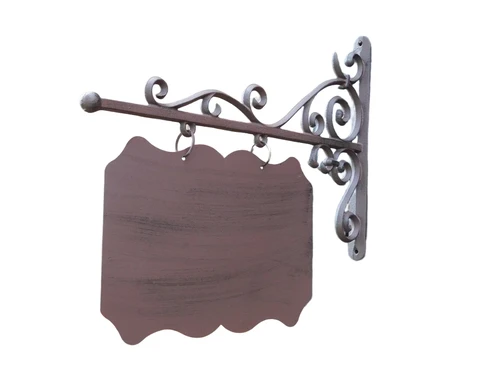 Sign Rectangular XL - Cast iron - Brown