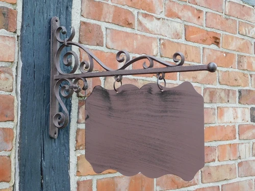 Sign Rectangular XL - Cast iron - Brown