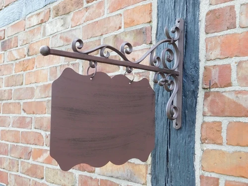 Sign Rectangular XL - Cast iron - Brown