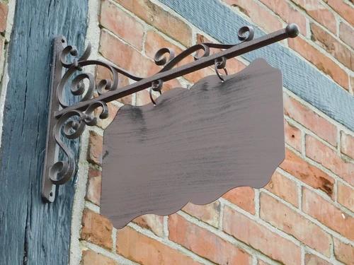 Sign Rectangular XL - Cast iron - Brown