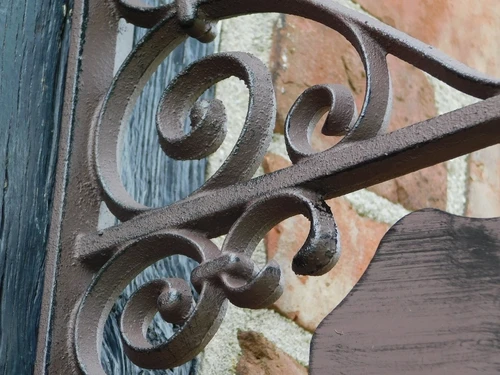 Sign Rectangular XL - Cast iron - Brown