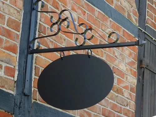 Advertising sign Black -Store sign- 75 cm - Oval - Iron
