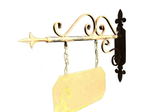 winkel bord met zij-arm, ongeverfd smeedijzeren