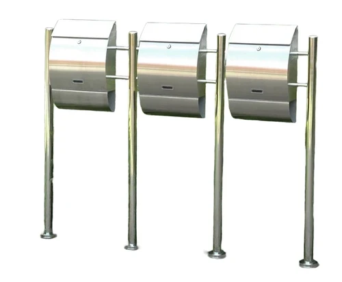 3-Fold Letterbox - 125 cm - stainless steel