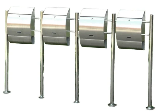 4-Fold Letterbox - 125 cm - stainless steel
