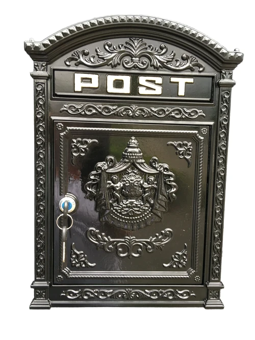 Postbus Londen, zwart gegoten aluminium