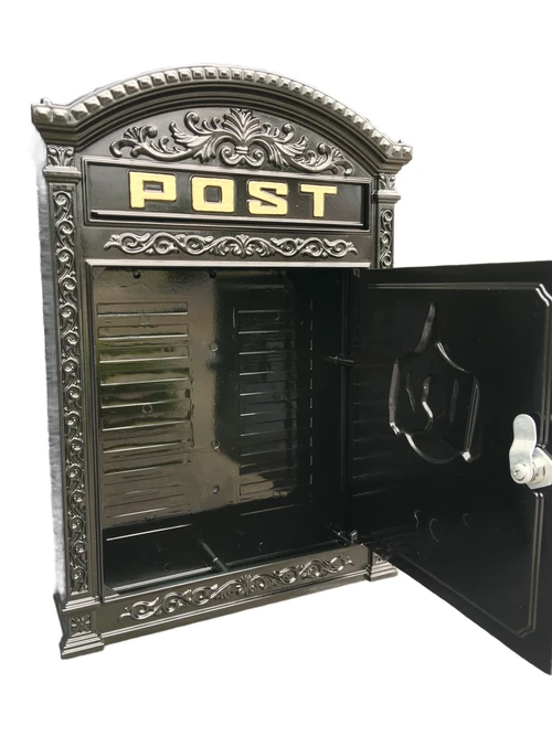 Postbus Londen, zwart gegoten aluminium