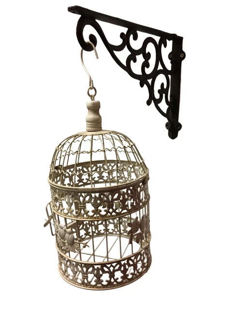 1 Beautiful shelf rack pendant, cast iron rust brown