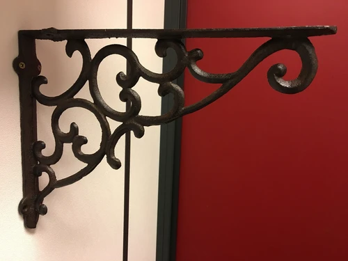 1 Beautiful shelf rack pendant, cast iron rust brown