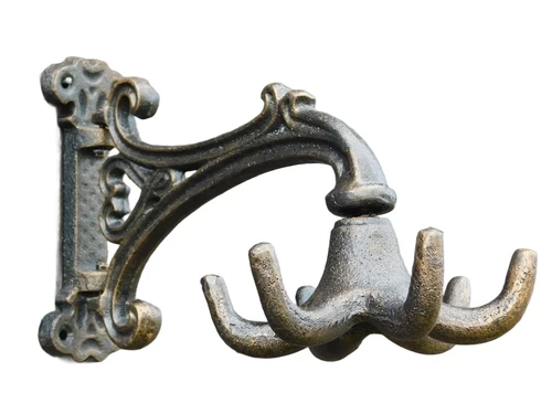 Hanger met 6 haken - gietijzer - wanddeco