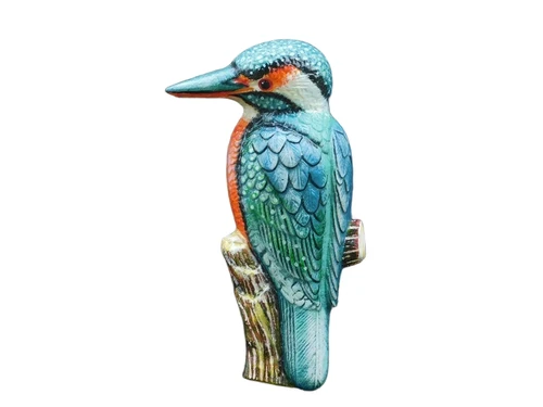 Kingfisher in Colour - 27 cm - Cast iron - Wall decoration