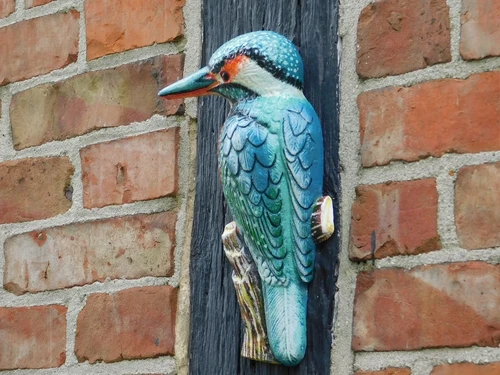 Kingfisher in Colour - 27 cm - Cast iron - Wall decoration