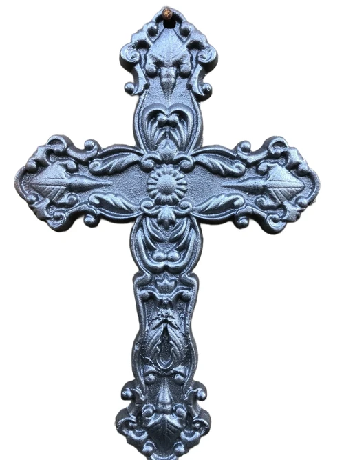 Cross made of cast iron, rusty