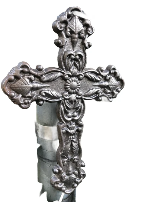 Cross made of cast iron, rusty