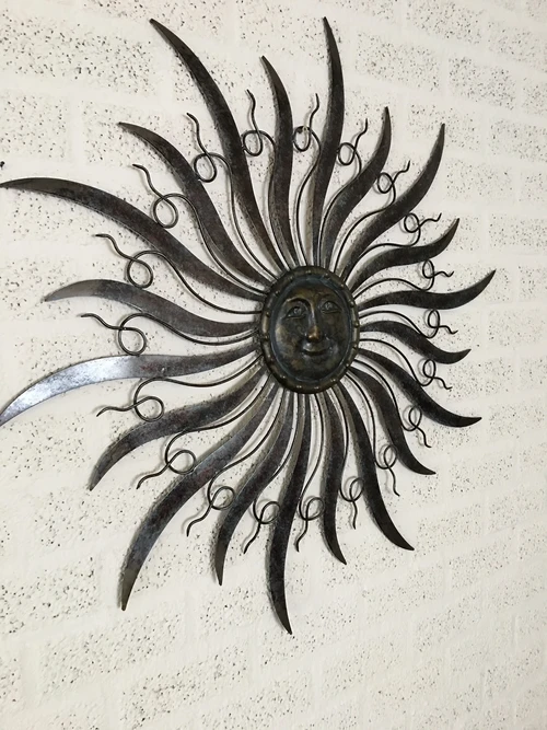 Decorative Wall Ornament 'The Sun' - 100 cm - Metal