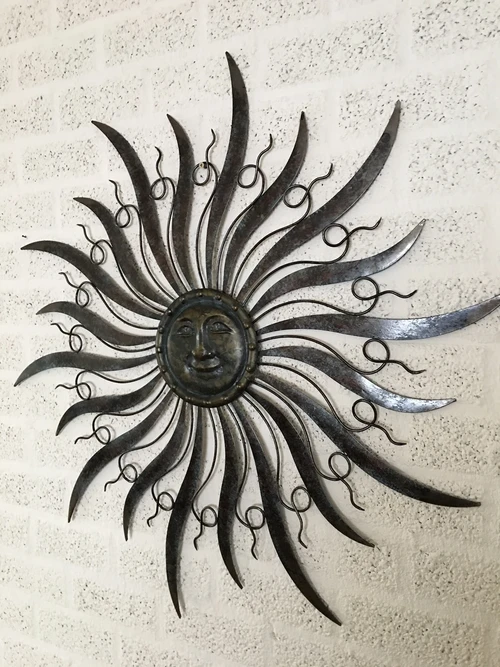 Decorative Wall Ornament 'The Sun' - 100 cm - Metal
