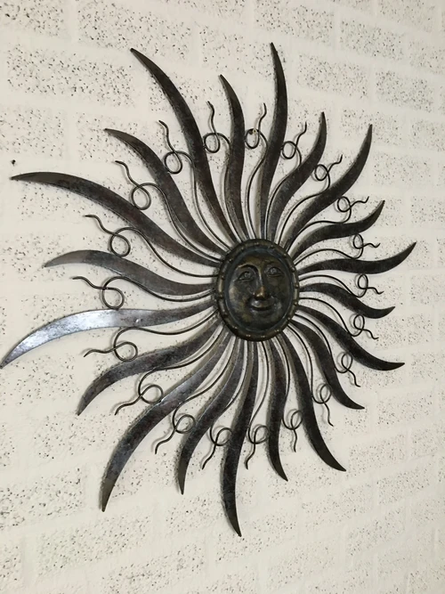 Decorative Wall Ornament 'The Sun' - 100 cm - Metal