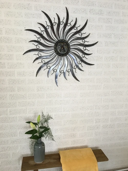 Decorative Wall Ornament 'The Sun' - 100 cm - Metal