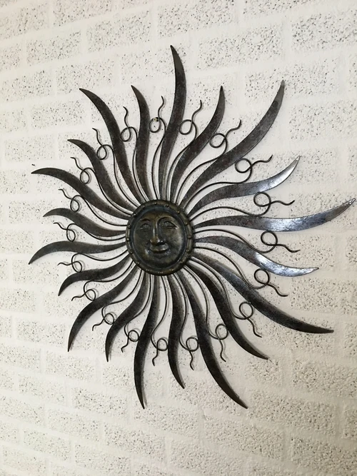 Decorative Wall Ornament 'The Sun' - 100 cm - Metal