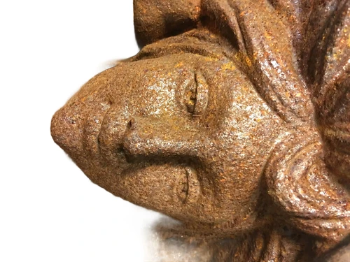Classic Wall Ornament: Female Figure – Heavy Cast Iron – Rust – 45 cm