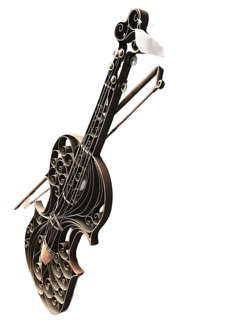 Beautiful wrought iron violin for the garden wall or indoors as a wall decoration!!