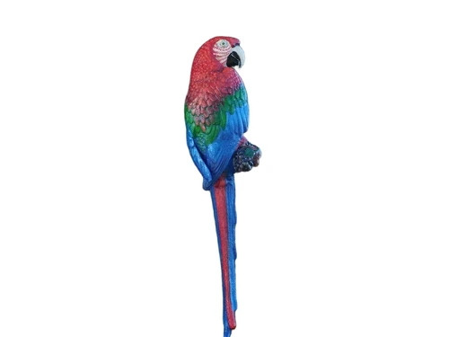 Red Parrot XL - Cast iron - Colourful Wall Decoration