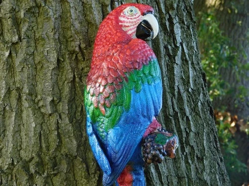 Red Parrot XL - Cast iron - Colourful Wall Decoration