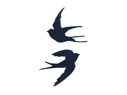 Set of 2 Swallows - silhouette - metal matt black - wall deco