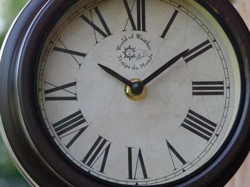 Station Clock with Thermometer - 30 cm - Soft Steel and Glass