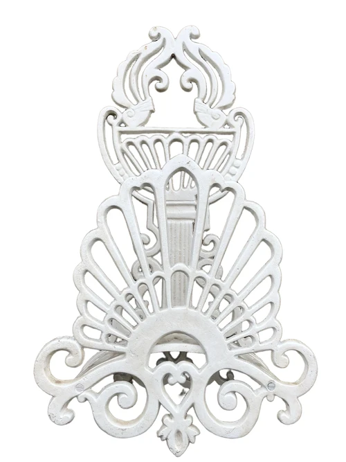 Tuinslang houder, gemaakt van gietijzer, weerbestendig-old white.