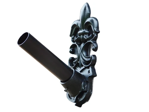 Flagpole holder with French Lily - Black - Cast iron