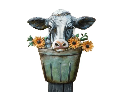 Wall decoration Cow - 50 cm - Metal - In Colour