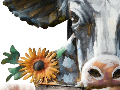 Wall decoration Cow - 50 cm - Metal - In Colour