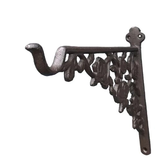 Wall hook with roses - cast iron - decorative wall decoration
