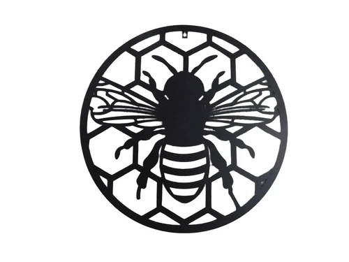 Wall ornament Bee - steel, black