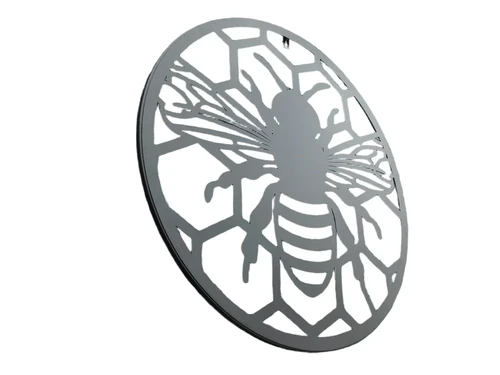 Wall ornament Bee - steel, black