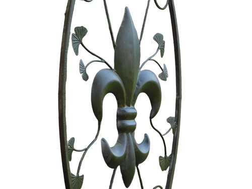 Wall ornament with French Lily - Metal - Vintage Brown