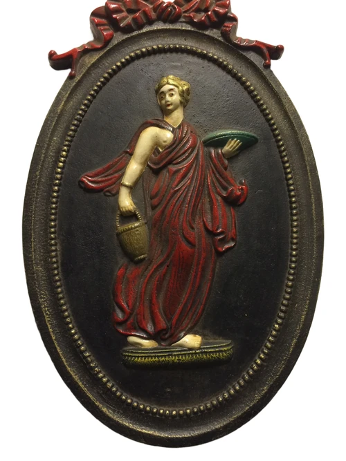 Wall Ornament: Oriental Woman – Heavy Cast Iron – Coloured – 51 cm
